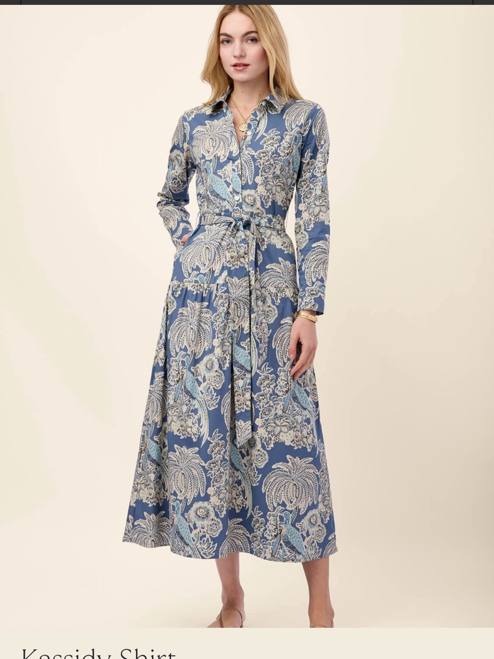 NWT Spartina 449 Blue Maxi Dress Kassidy St Augustine Bird Palm